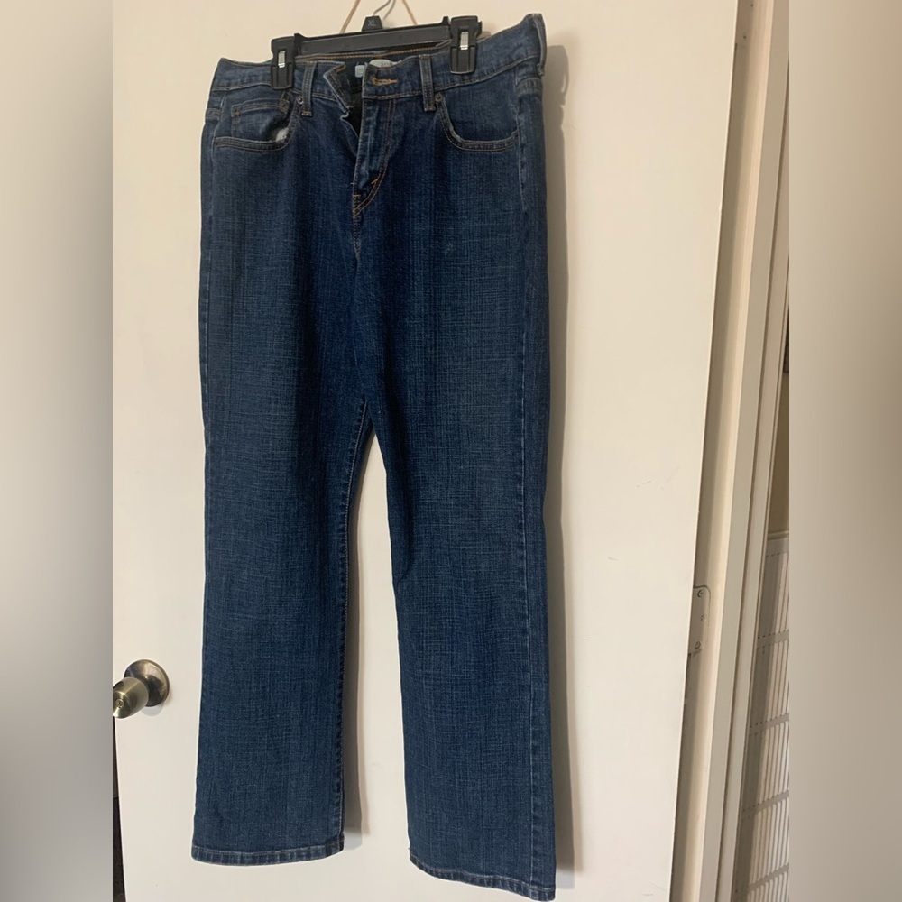 Levi's Straight Leg Jeans in Dark Blue, 505 fit
